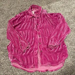 Free People Velvet button down